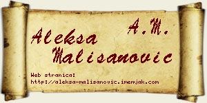 Aleksa Mališanović vizit kartica